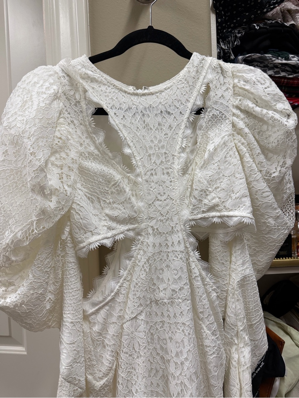 ASOS Bridal  Lace Puff-Sleeve Dress